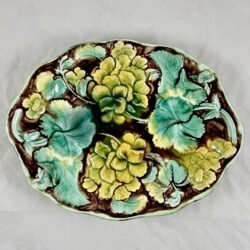 Samuel Alcock Geranium Oval Majolica Bowl